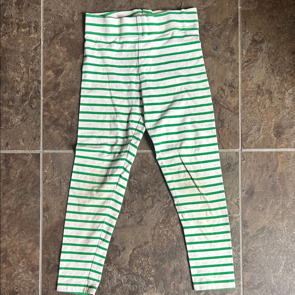 Mini Boden White striped leggings